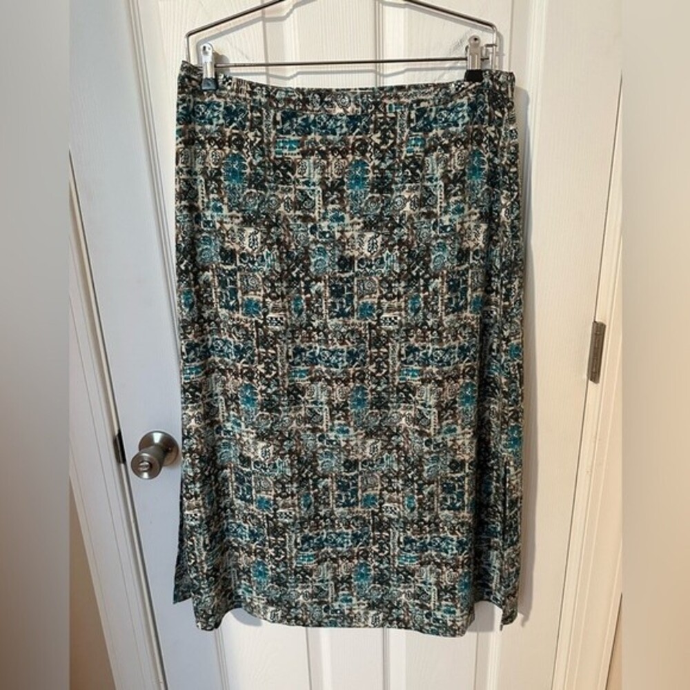 Christopher & Banks Maxi Skirt Size 16 Brown/Blue
